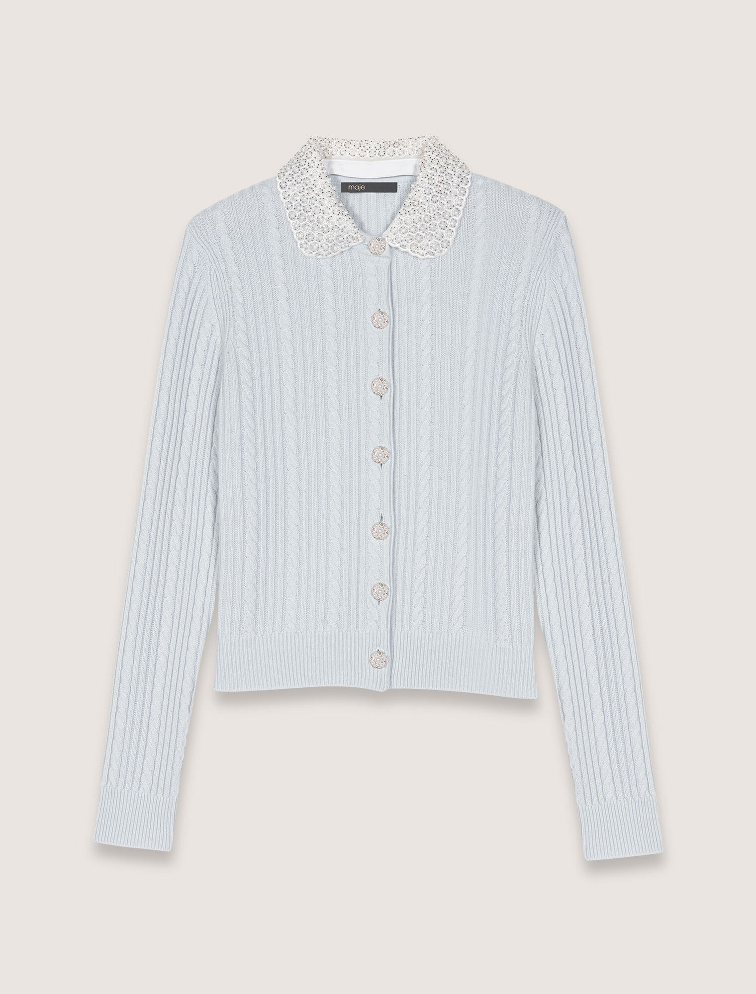 Cardigan con colletto rimovibile