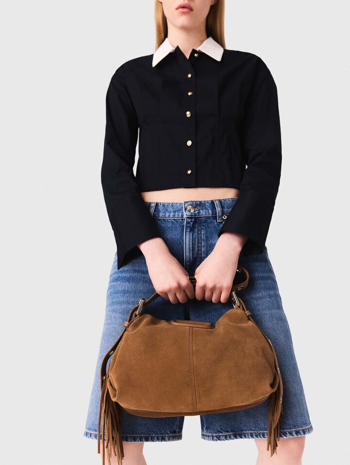 Camicia corta in popeline