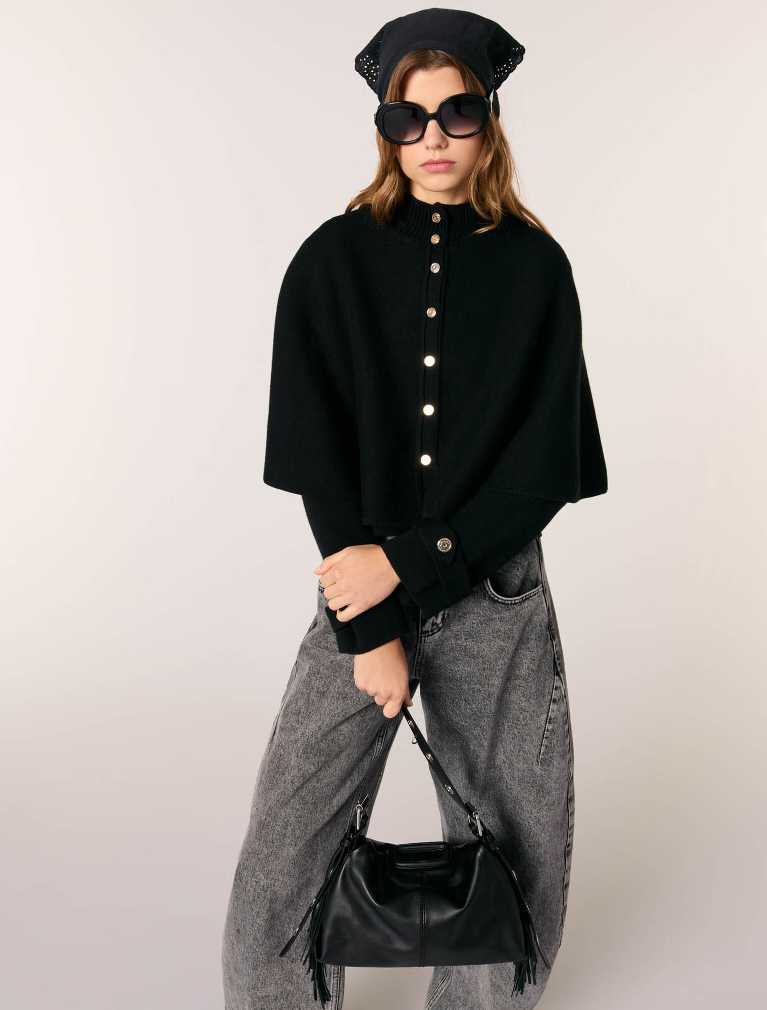 Cardigan effetto mantella