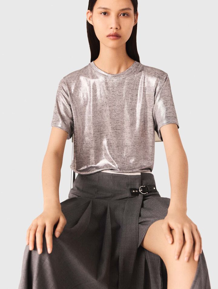 T-shirt in lamé