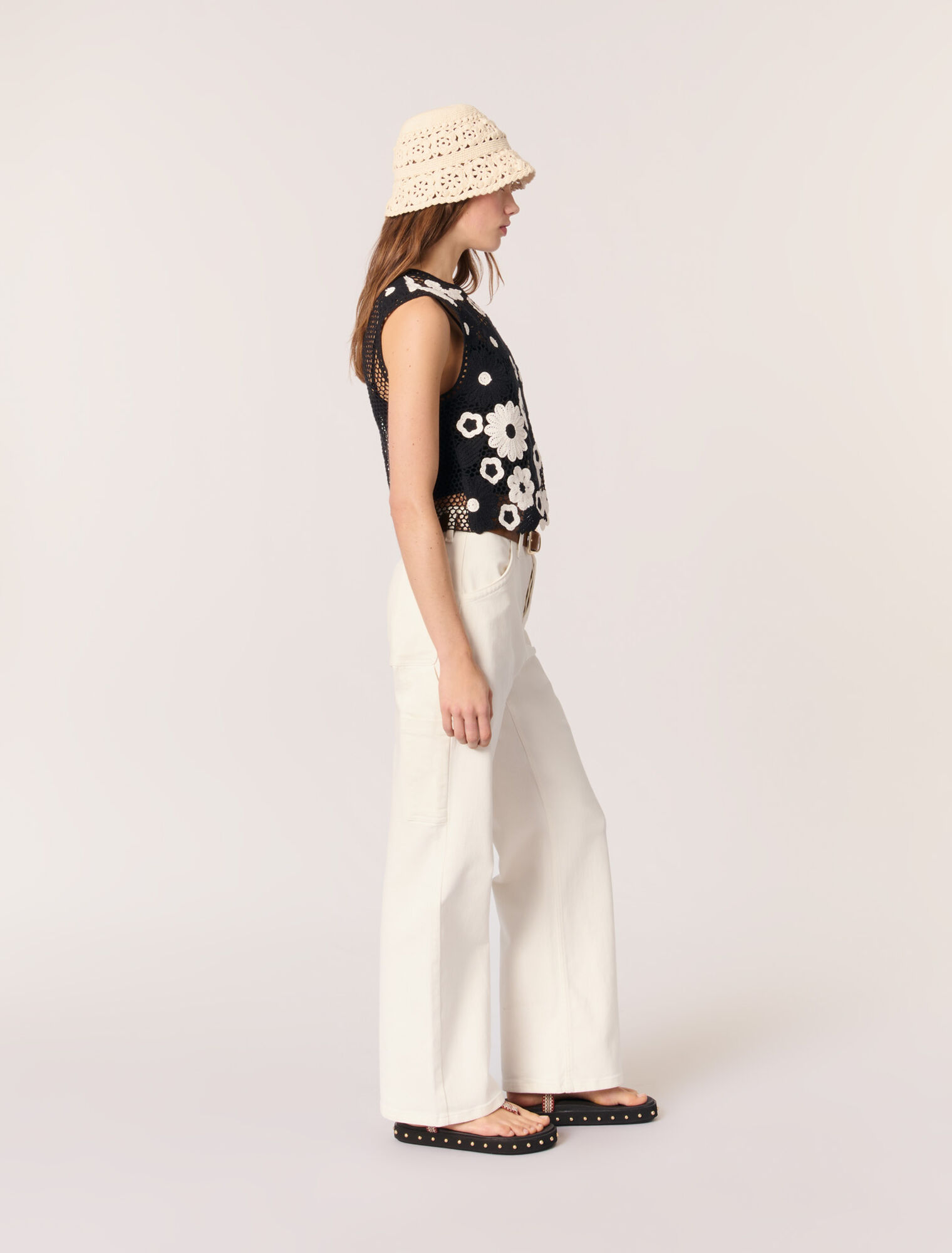 Top in crochet floreale