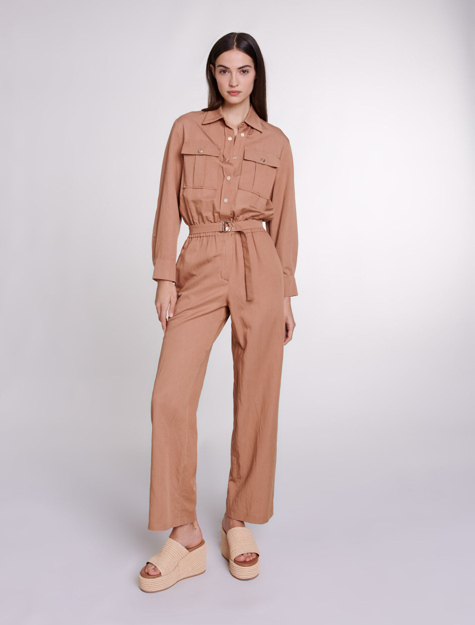Tuta jumpsuit in misto lino