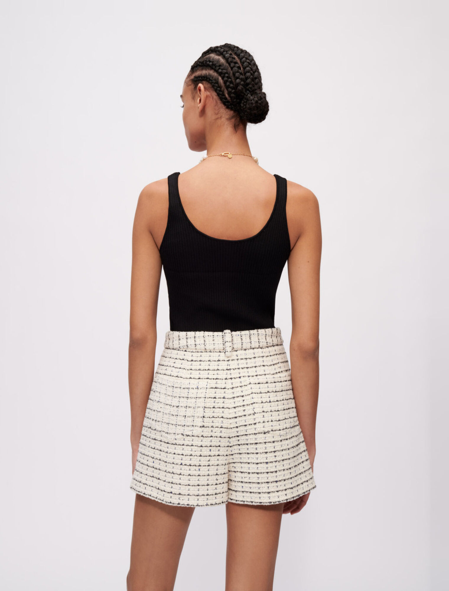 Pantaloncini in tweed screziato