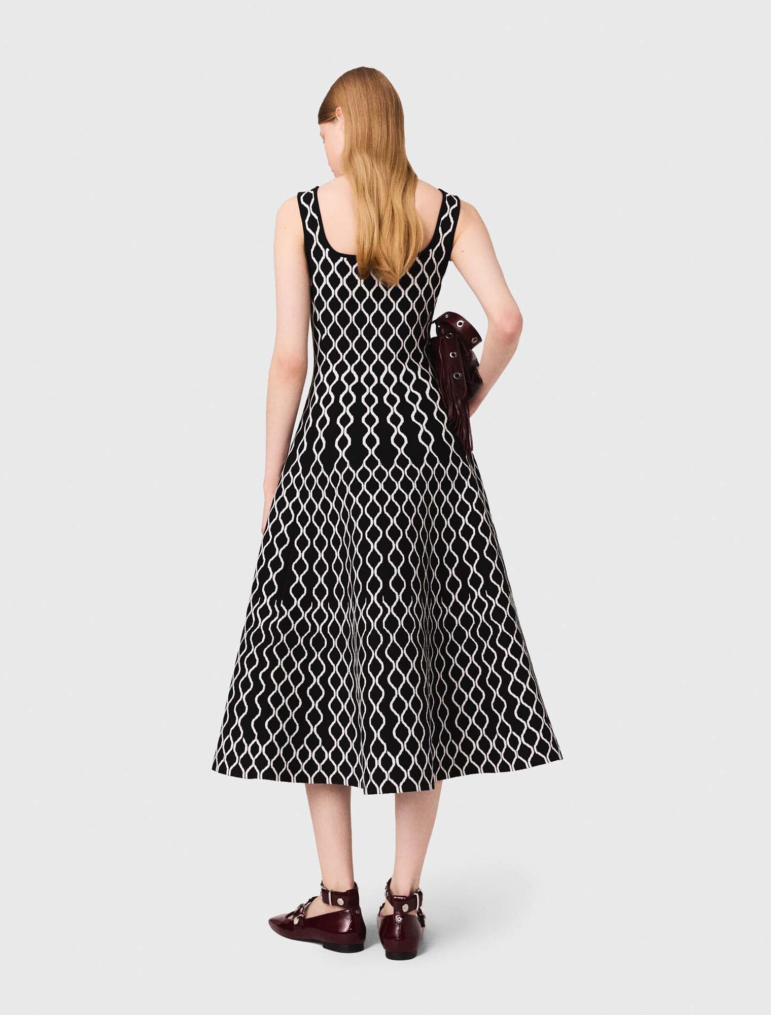 Abito midi in maglia jacquard