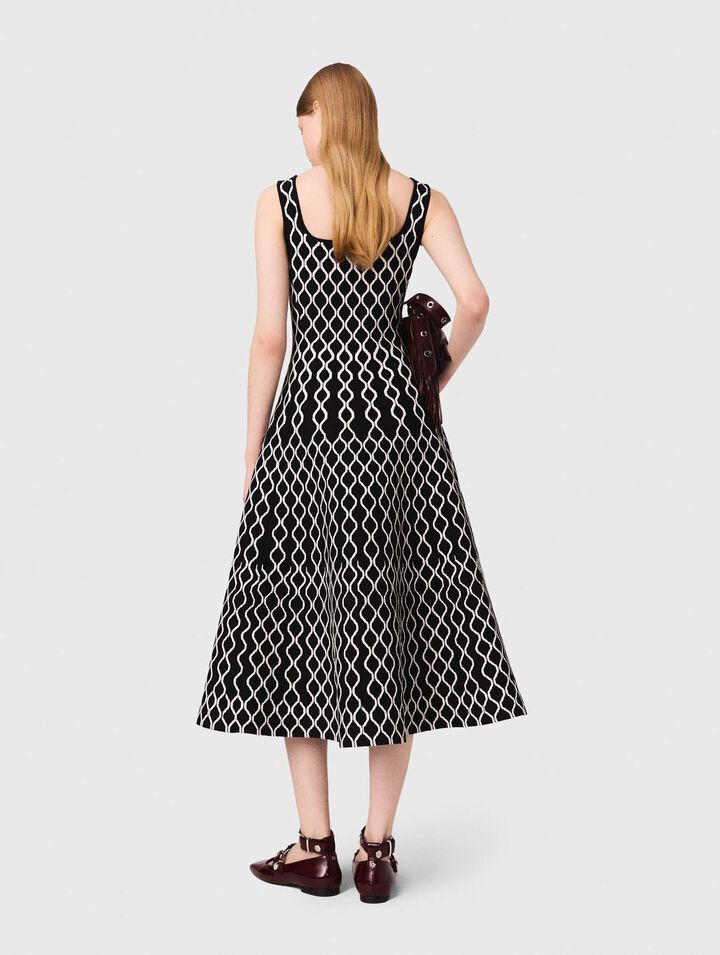 Abito midi in maglia jacquard