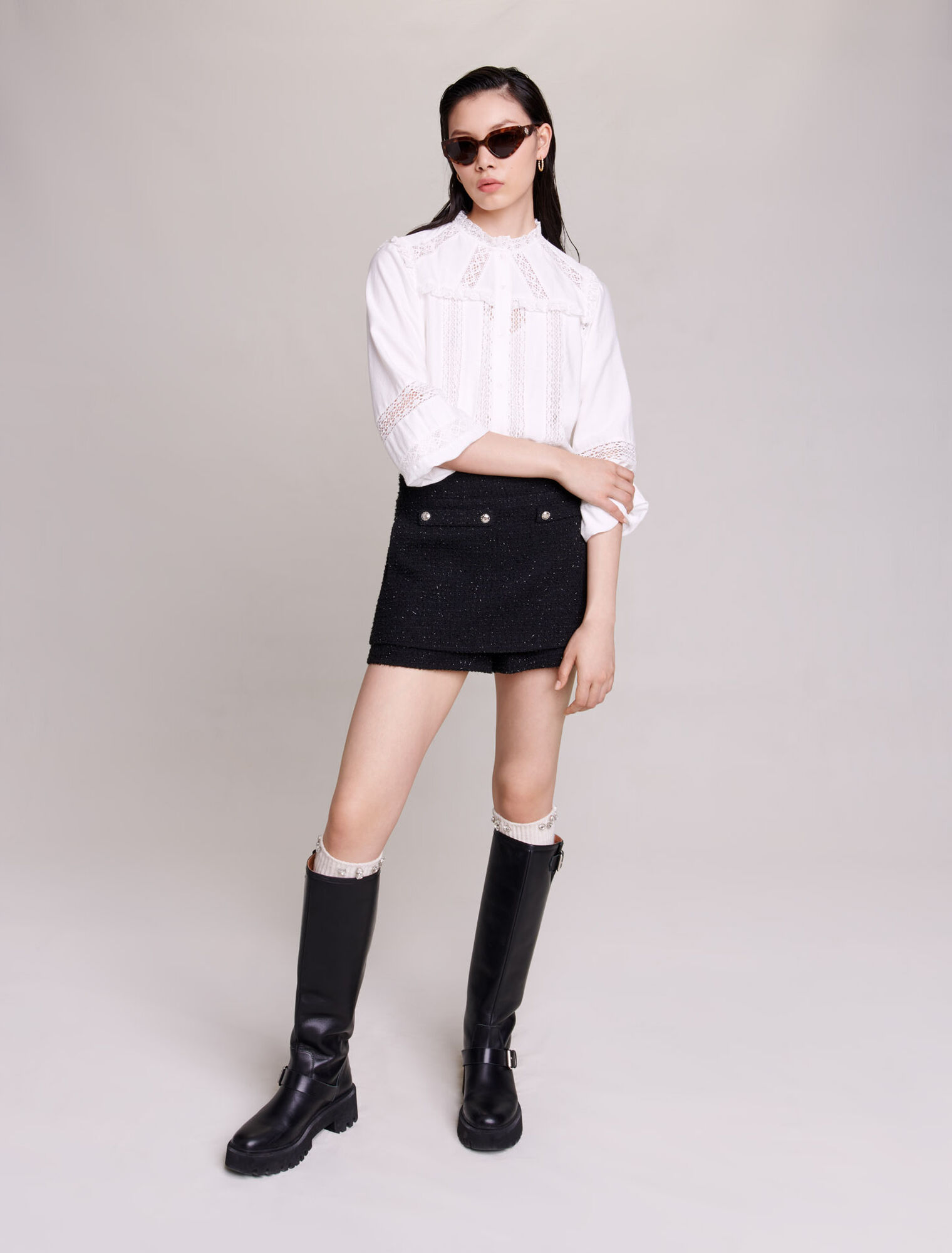Shorts in tweed
