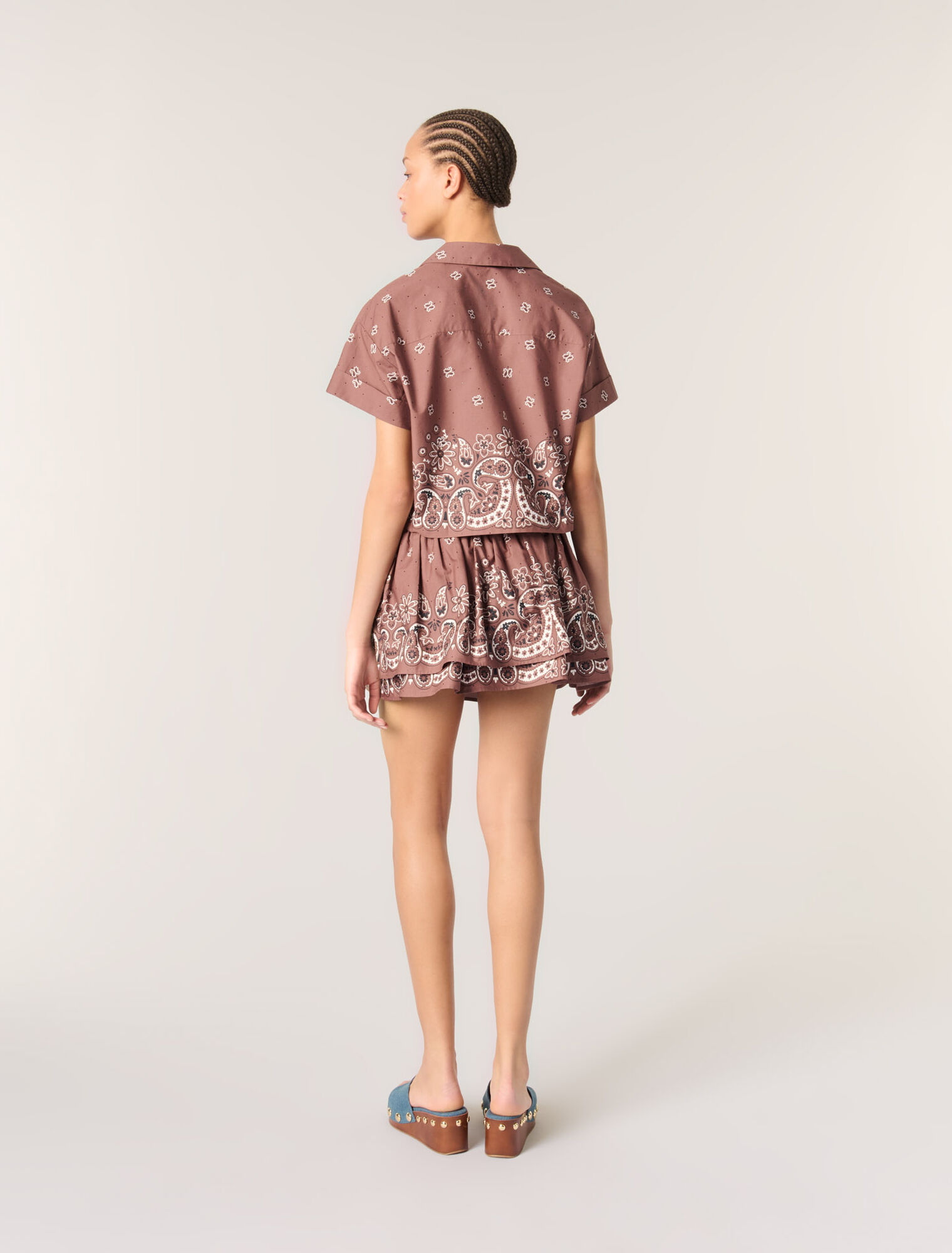 Camicia corta con stampa glitterata