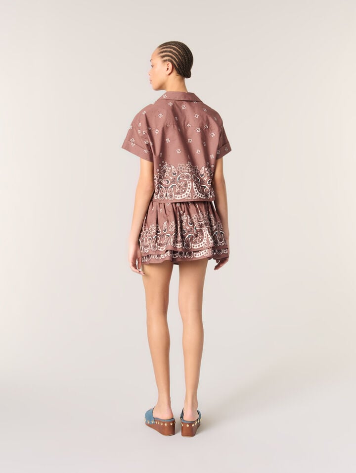 Camicia corta con stampa glitterata