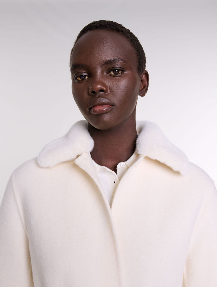 Cappotto in lana collo rimovibile