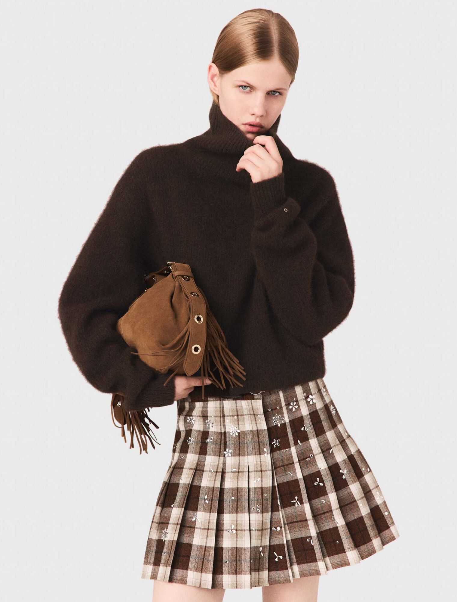 Maglione dolcevita in misto yak