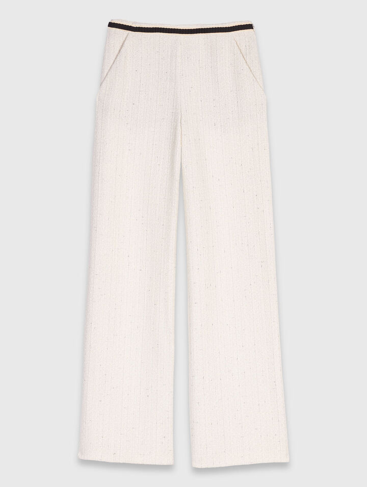 Pantaloni larghi effetto tweed