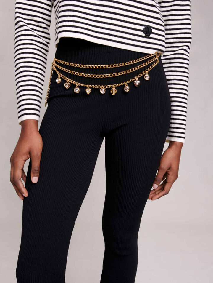 Pantaloni in maglia a costine