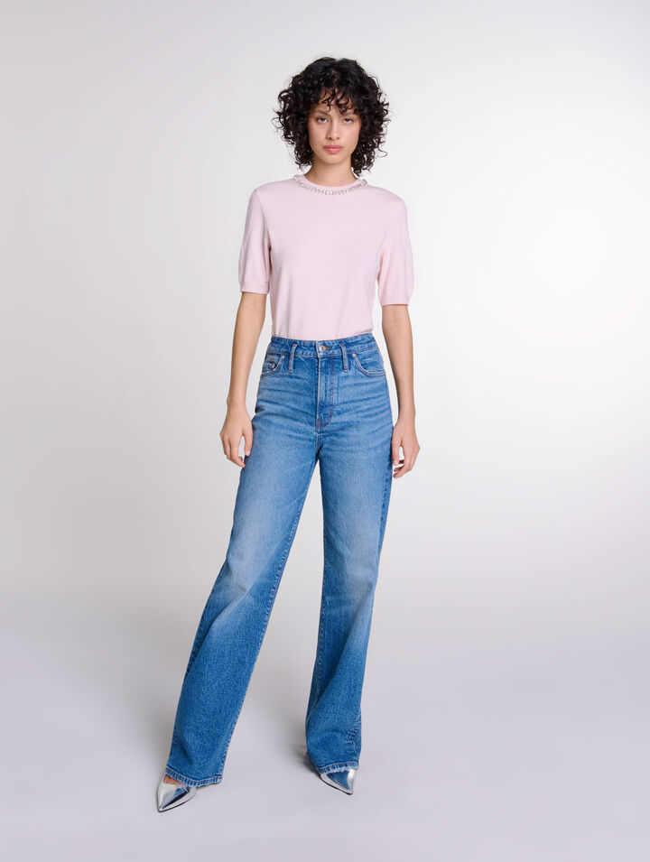Pullover corto lavorato a maglia