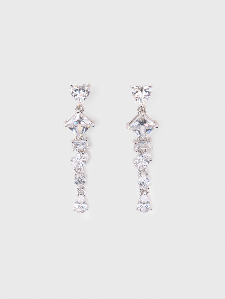 Orecchini cuore con strass