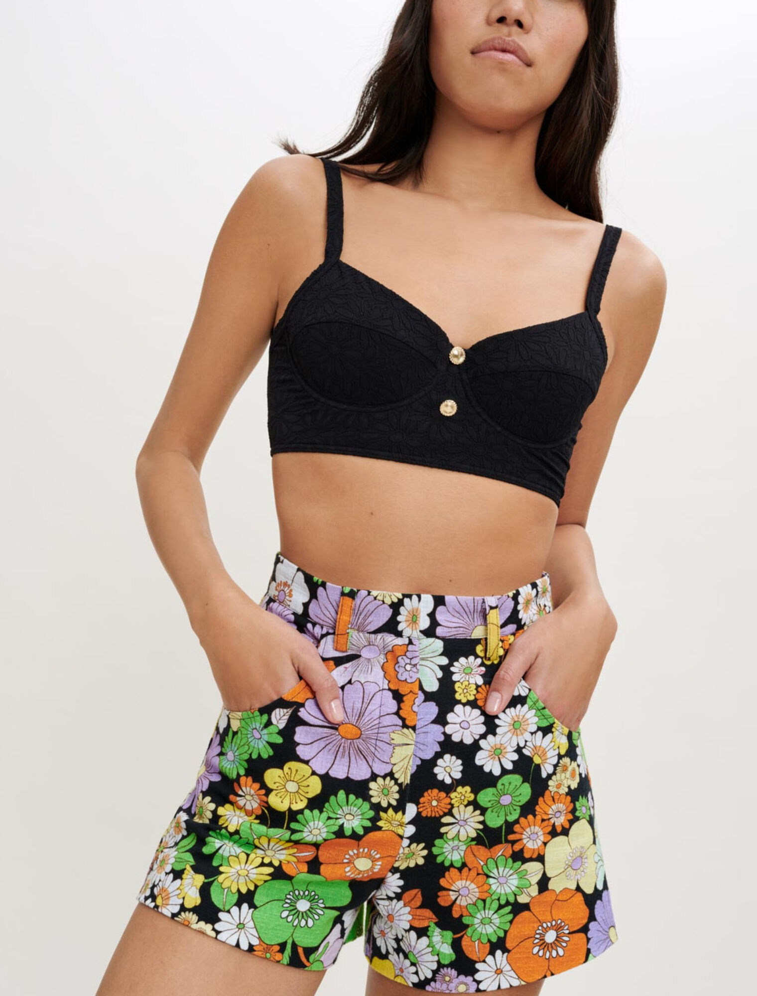 Pantaloncini con stampa floreale