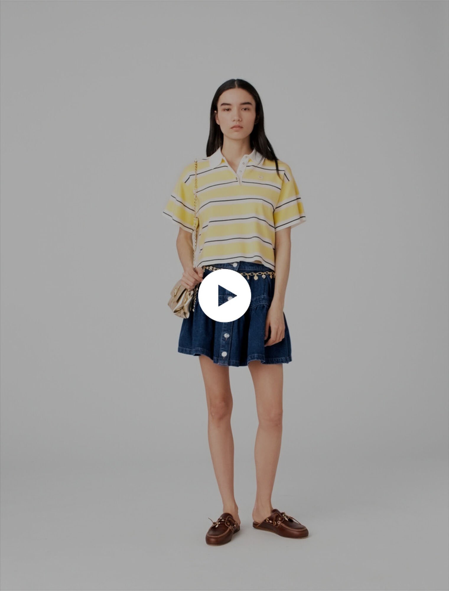 Polo a righe a maniche corte