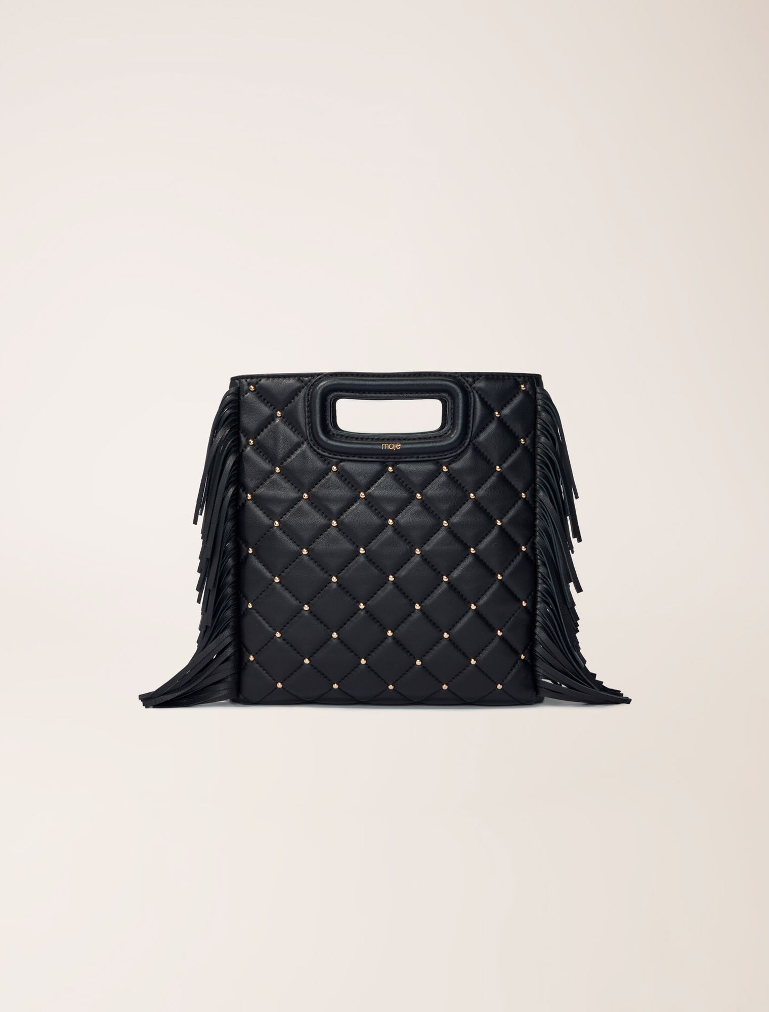 Borsa M pelle trapuntata borchiata