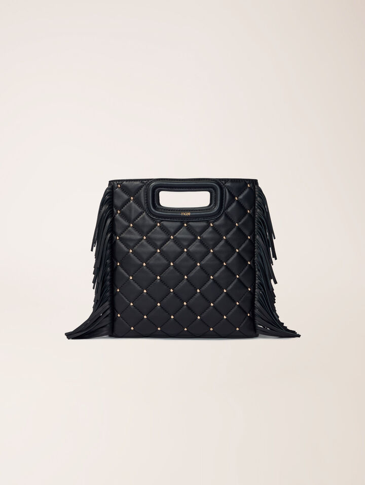 Borsa M pelle trapuntata borchiata