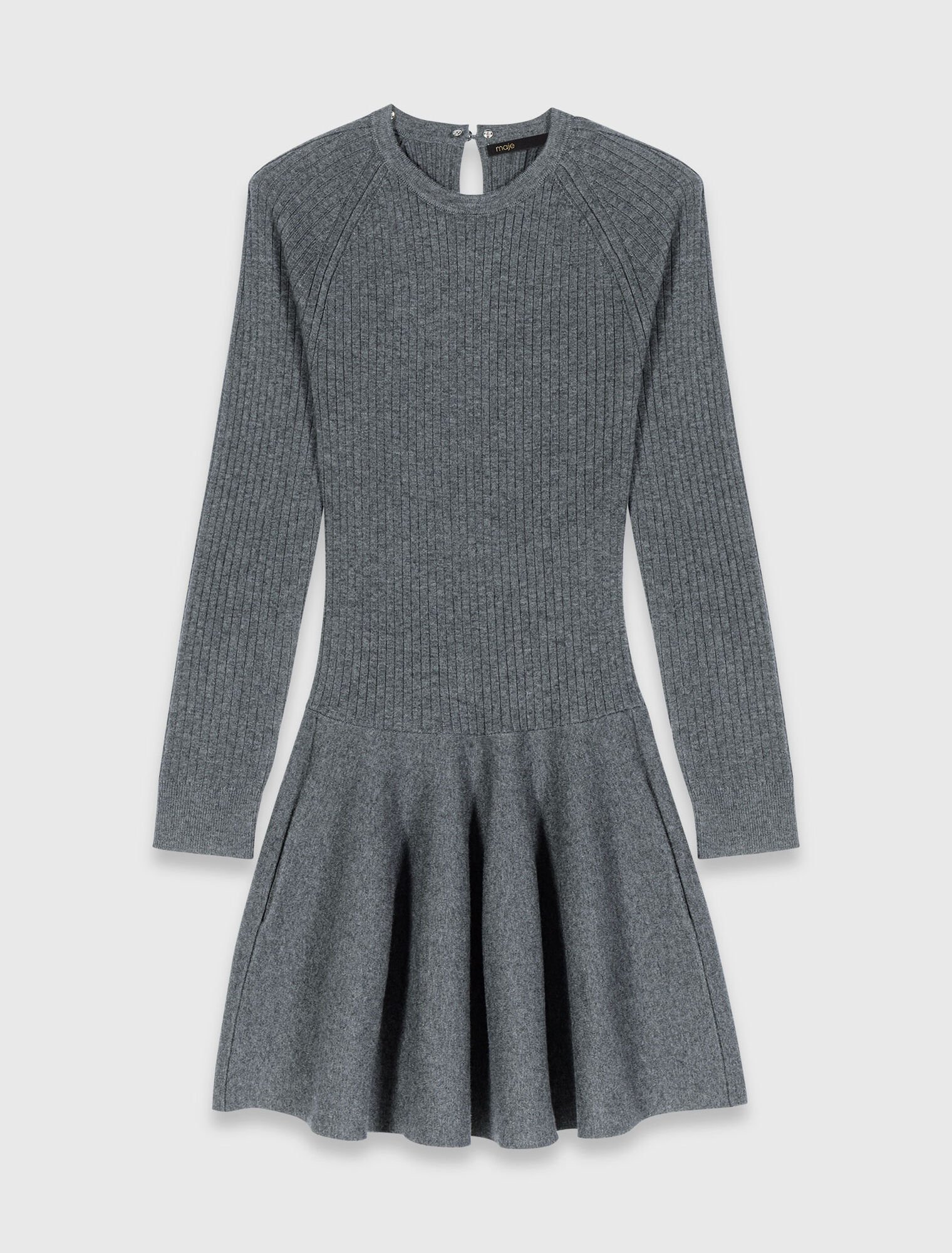 Abito corto maglia collo perlato