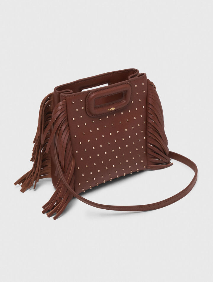Borsa M mini in pelle e borchie