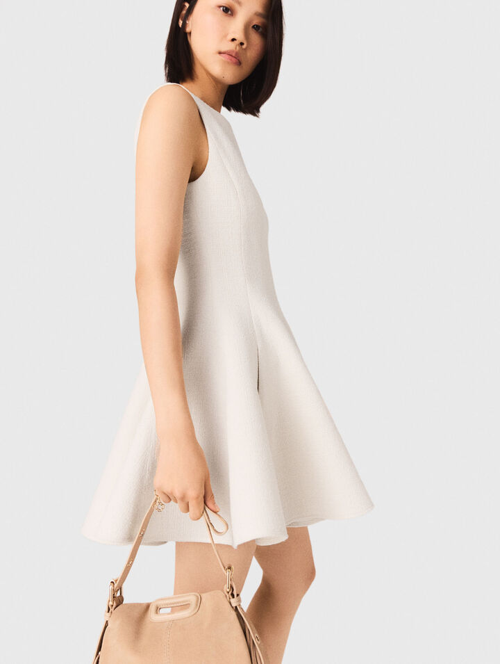 Abito corto svasato in tweed