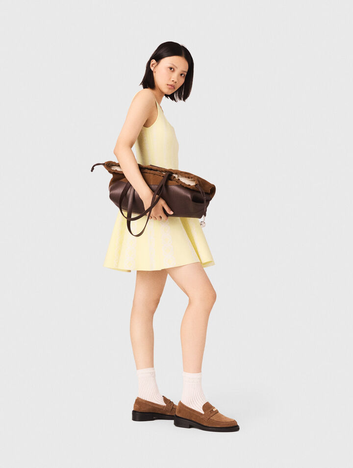 Abito corto in maglia jacquard