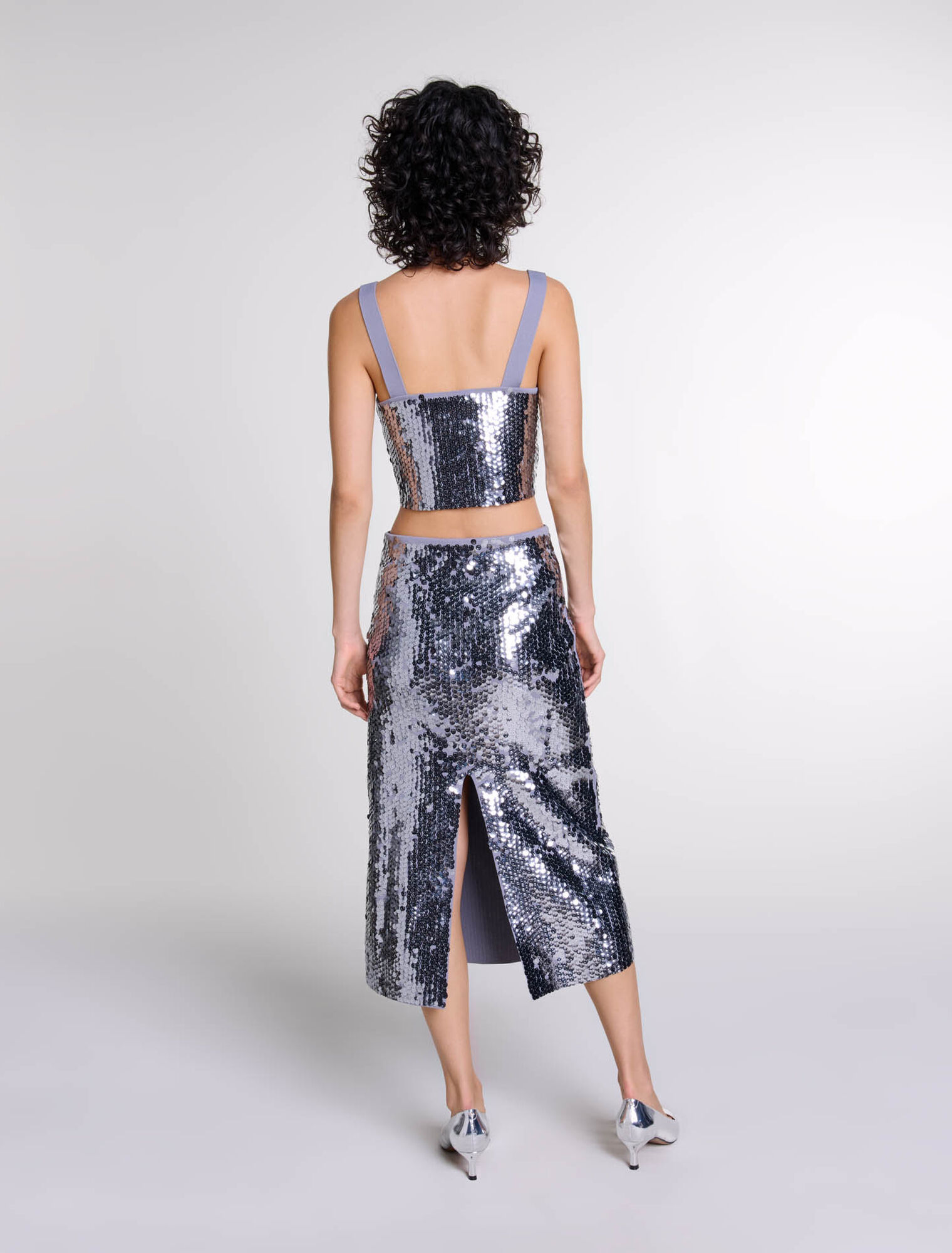 Top in maglia glitterata