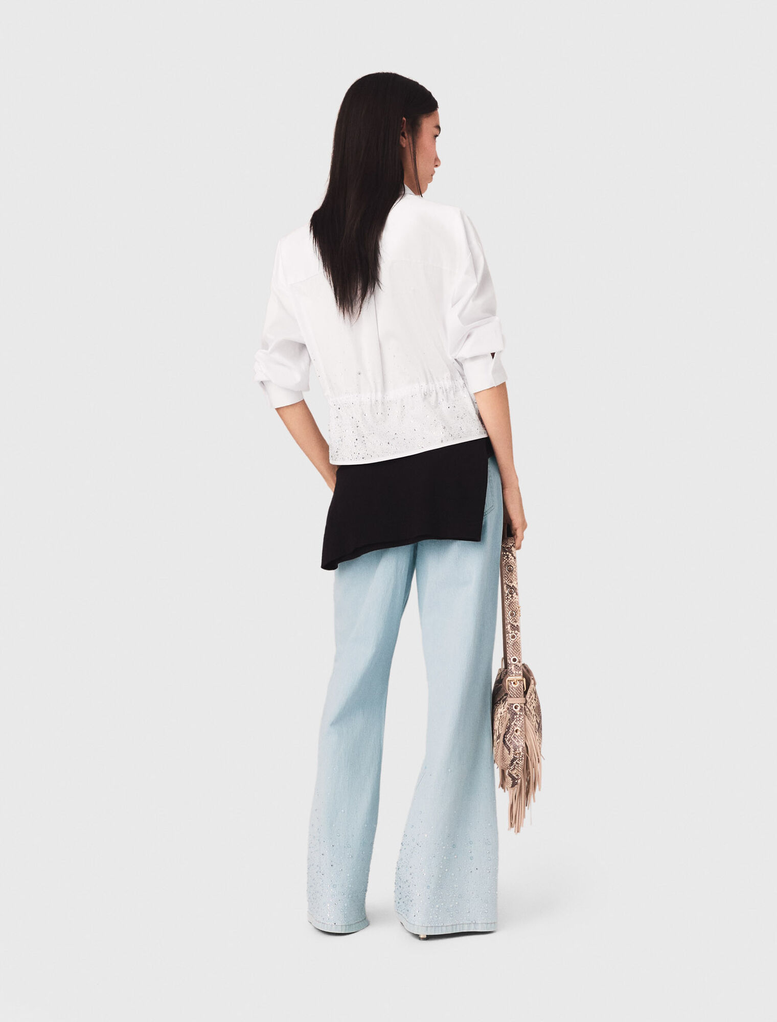 Camicia in cotone con strass