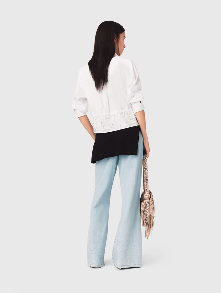 Camicia in cotone con strass