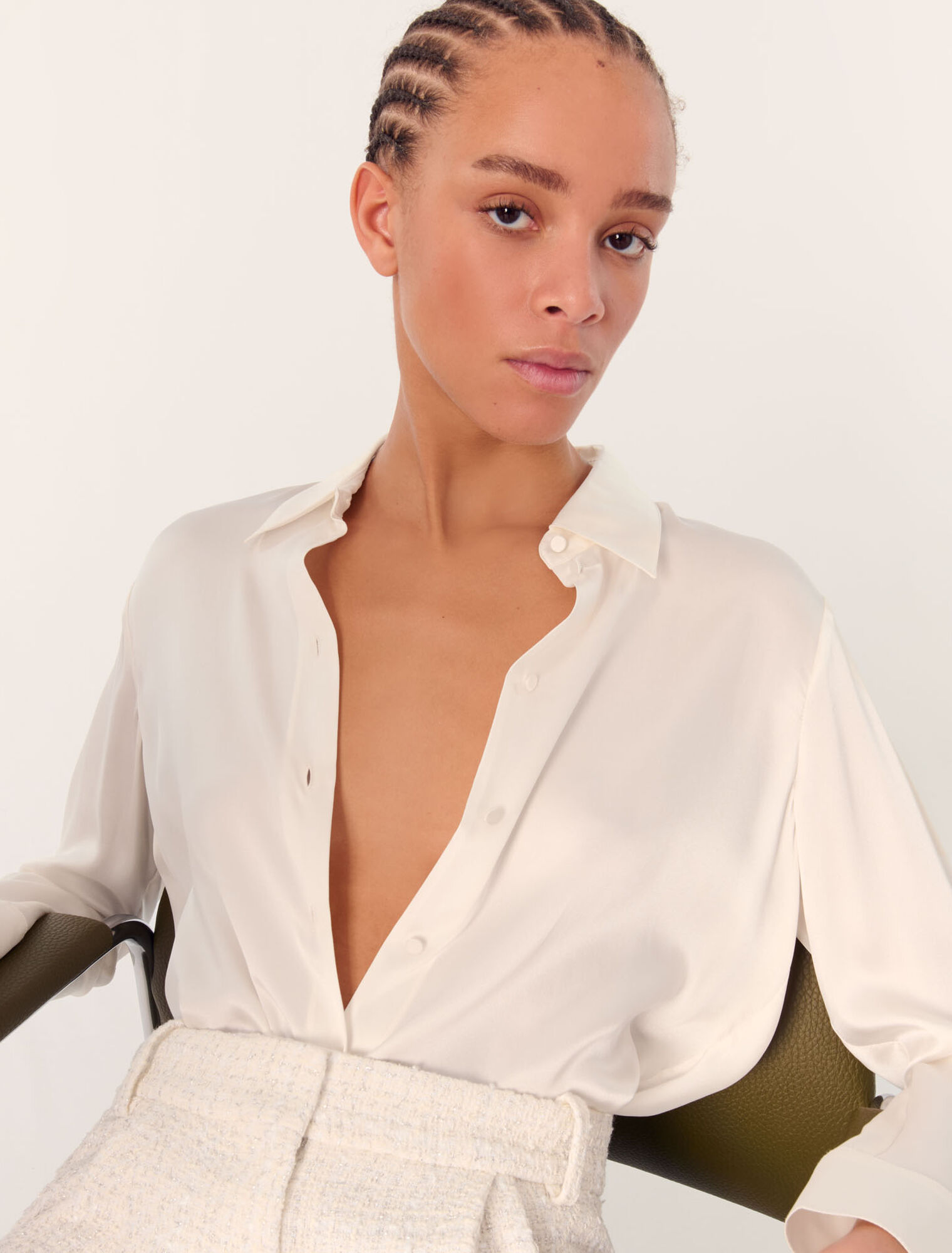 Camicia bianca in seta