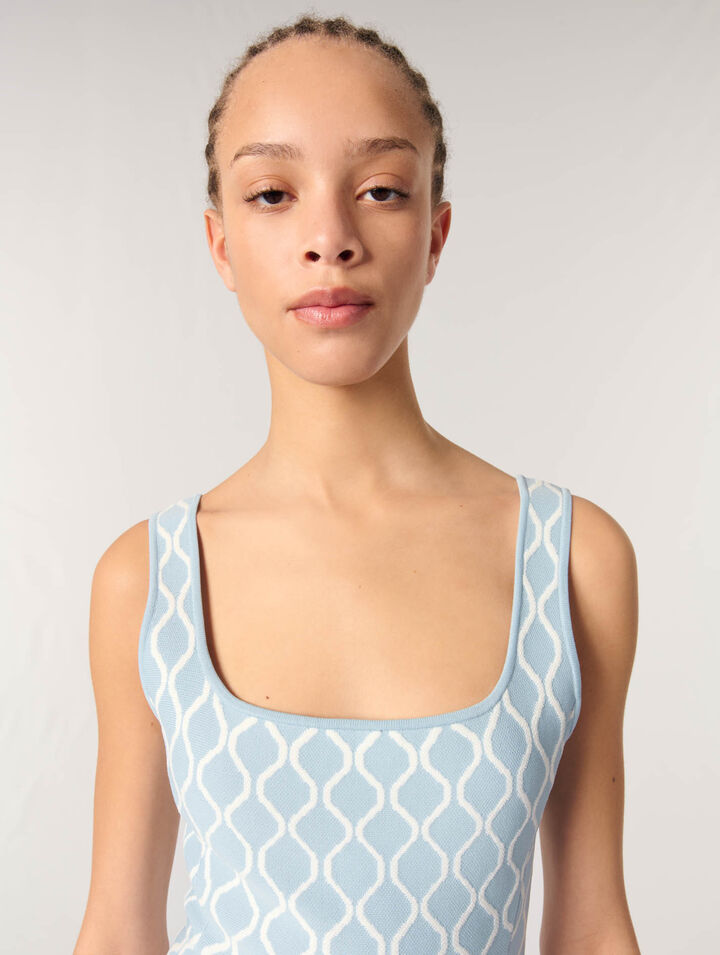 Abito corto in maglia jacquard