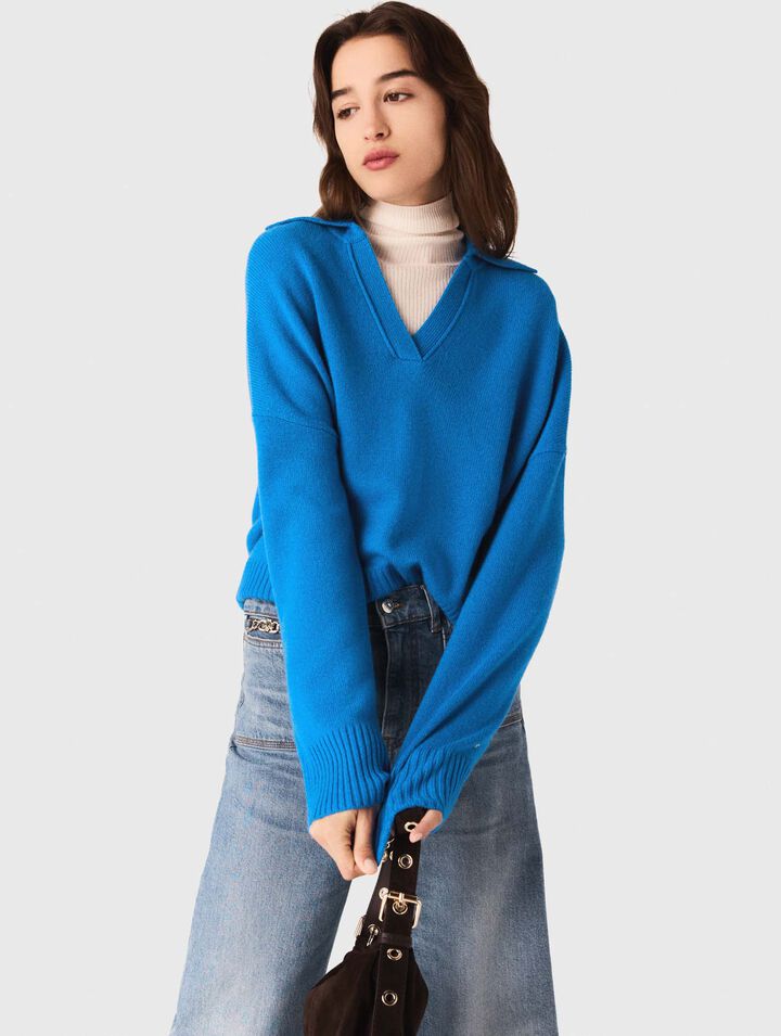 Cardigan con colletto polo aperto