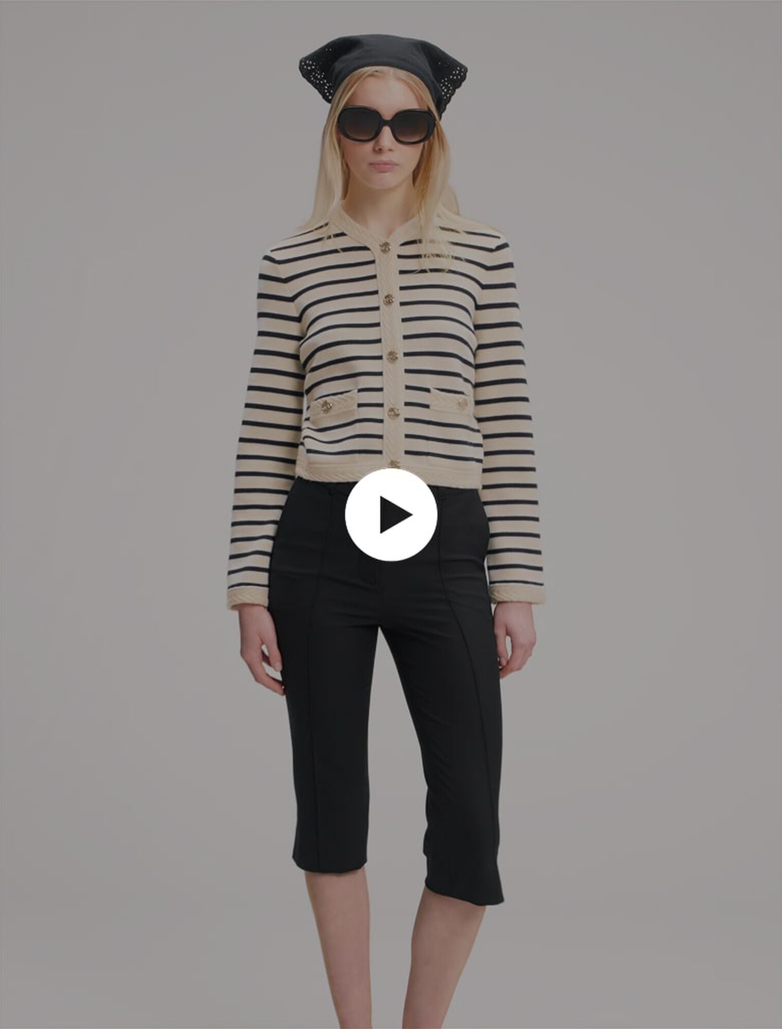 Cardigan in maglia a righe