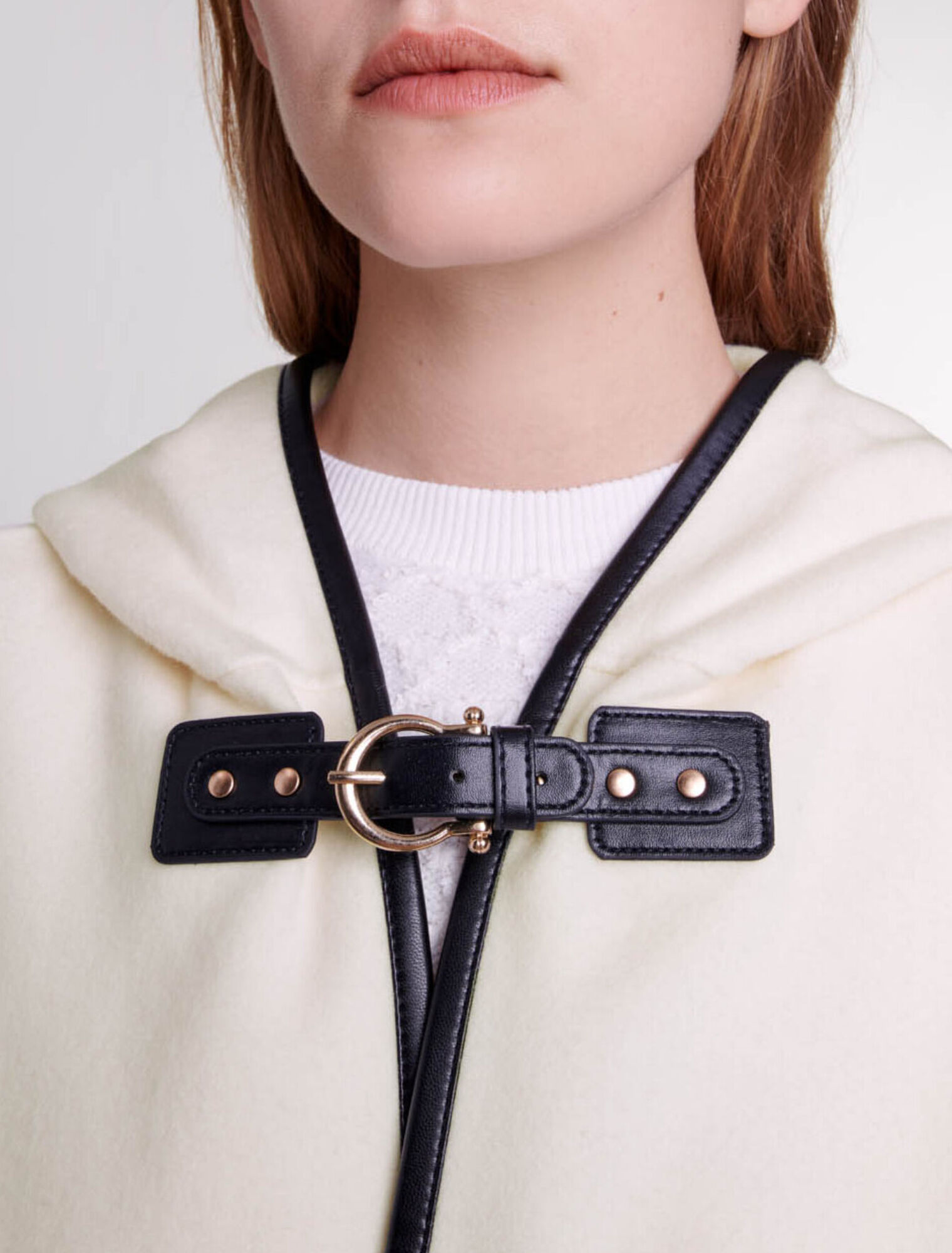 Cappotto in lana in stile mantella