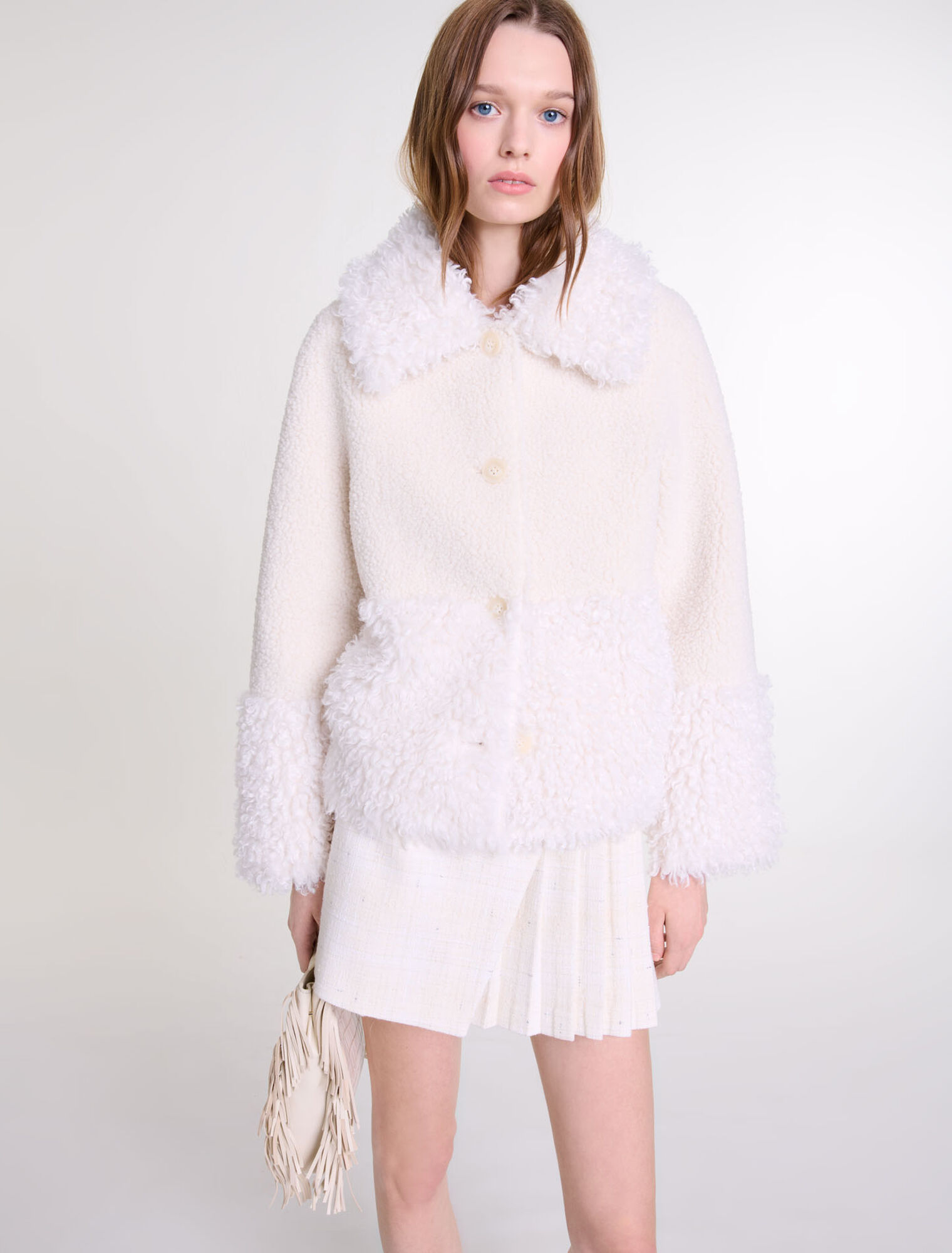 Cappotto corto in ecopelliccia