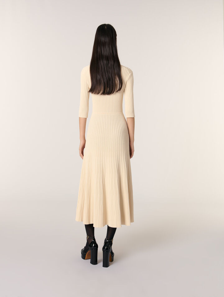 Abito midi in maglia paillettes