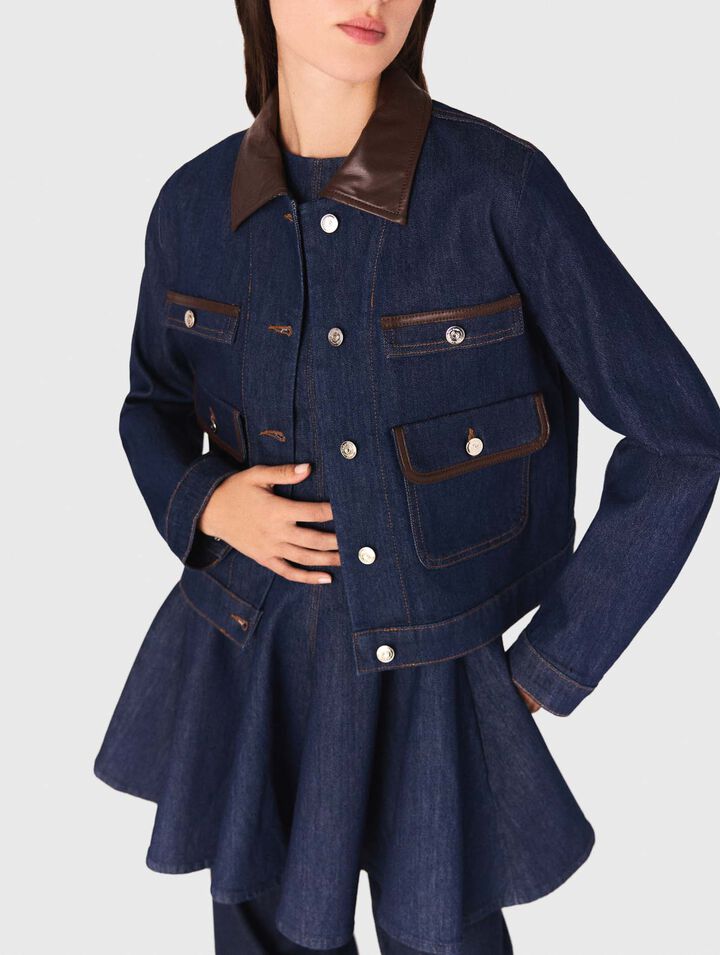 Giacca in denim con colletto finto