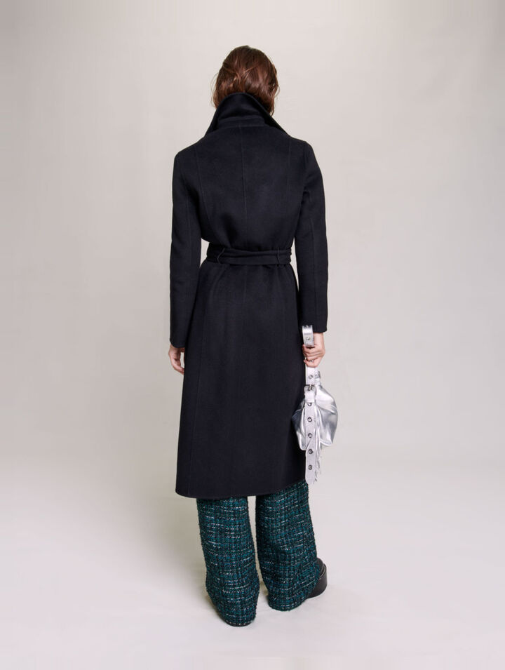 Cappotto double-face con cintura