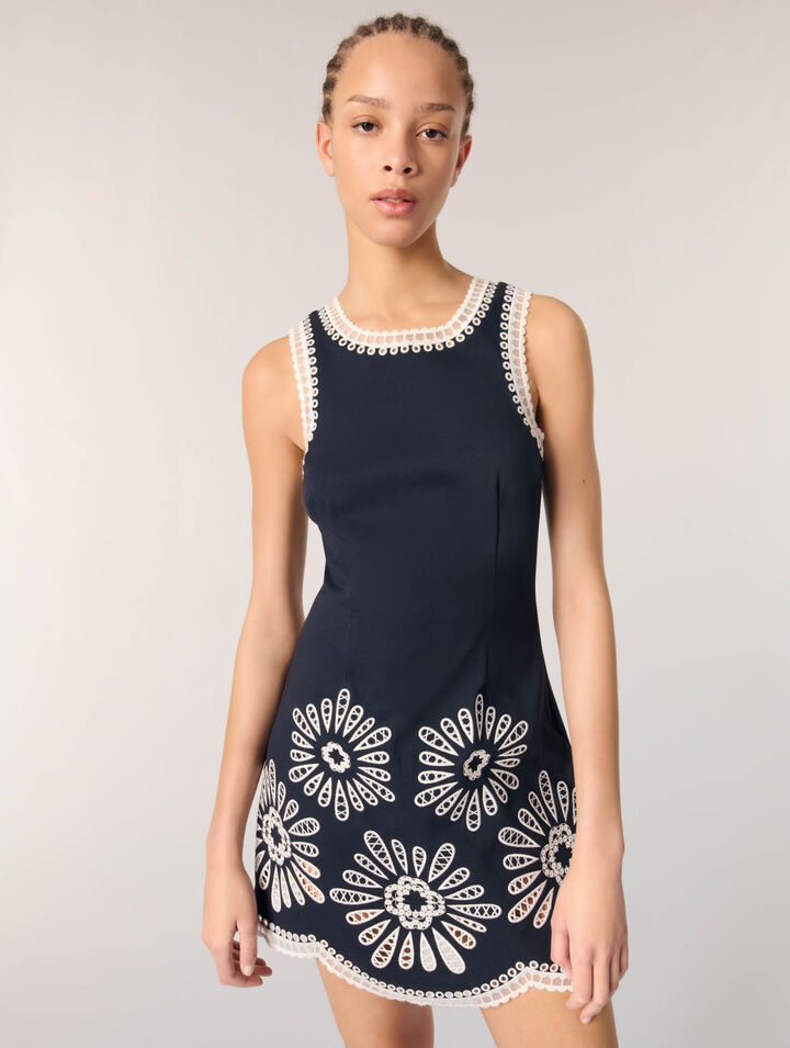 Abito corto con dettagli in crochet