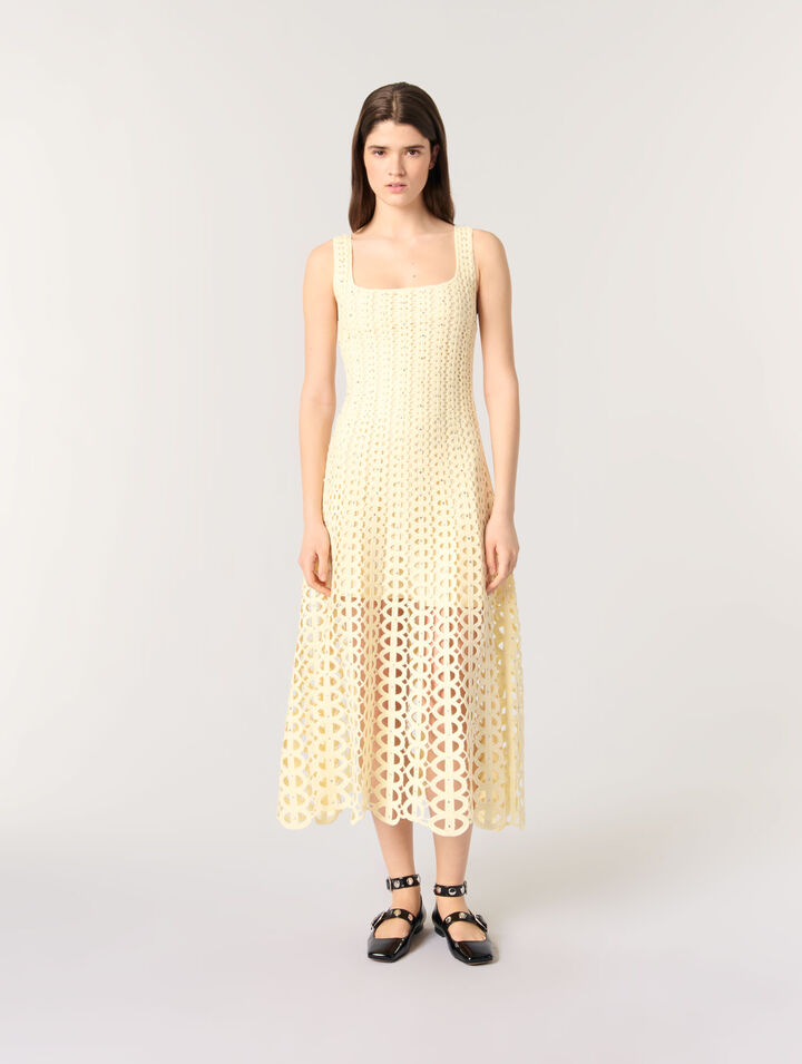 Abito midi in crochet glitterato