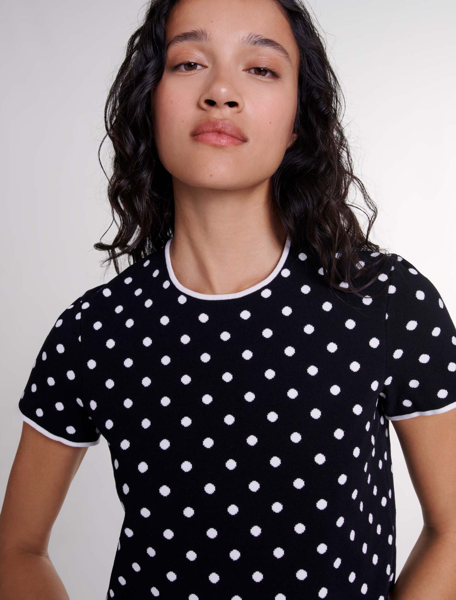 Top in maglia jacquard 