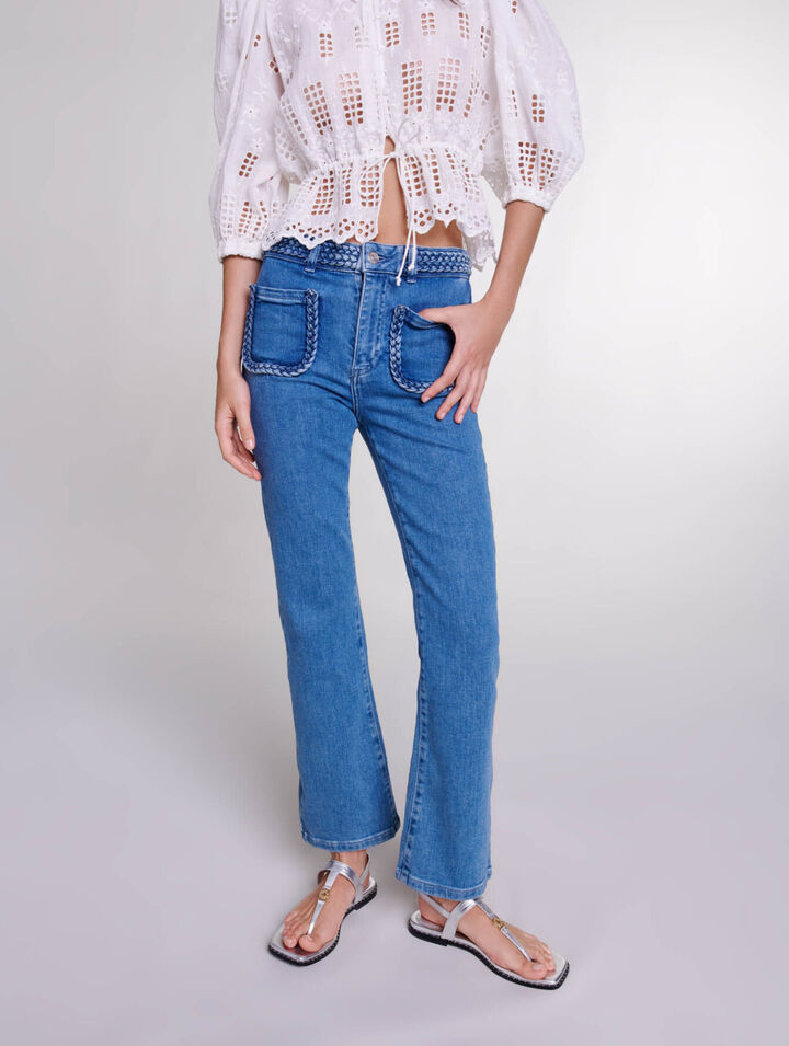 Jeans con dettagli intrecciati