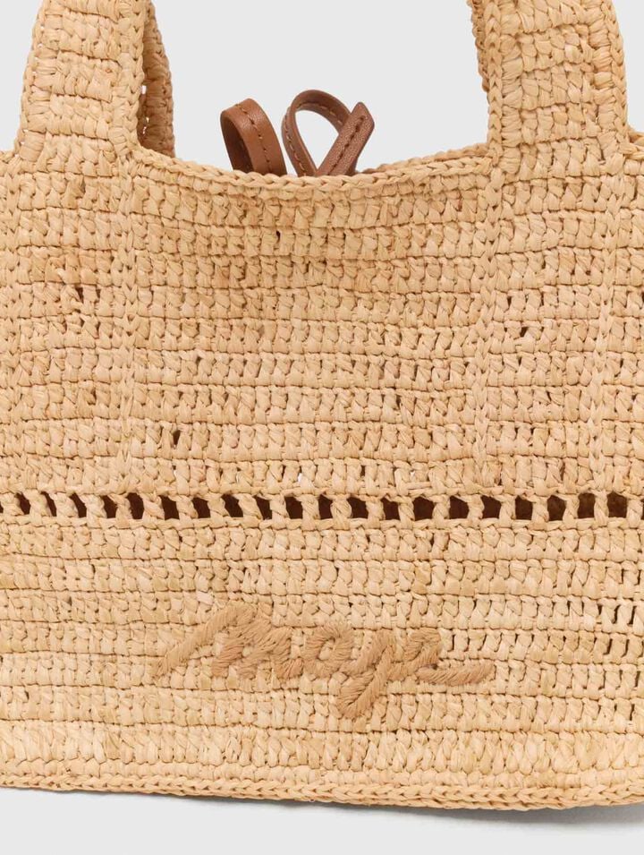 Mini shopping bag in rafia naturale