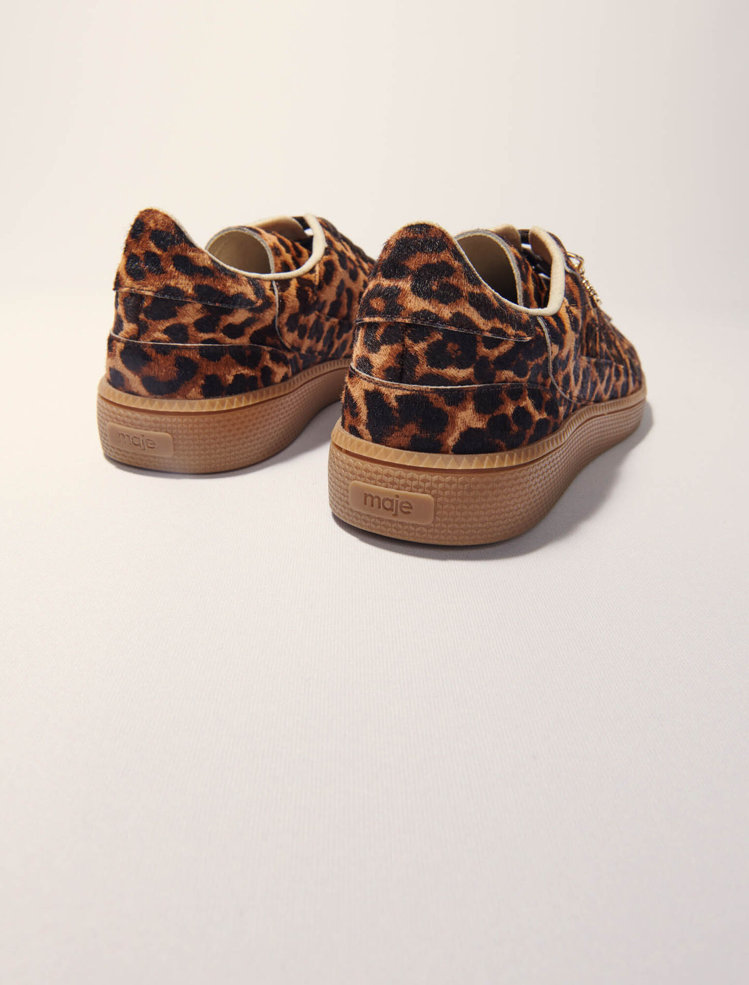 Sneaker casual in pelle leopardata