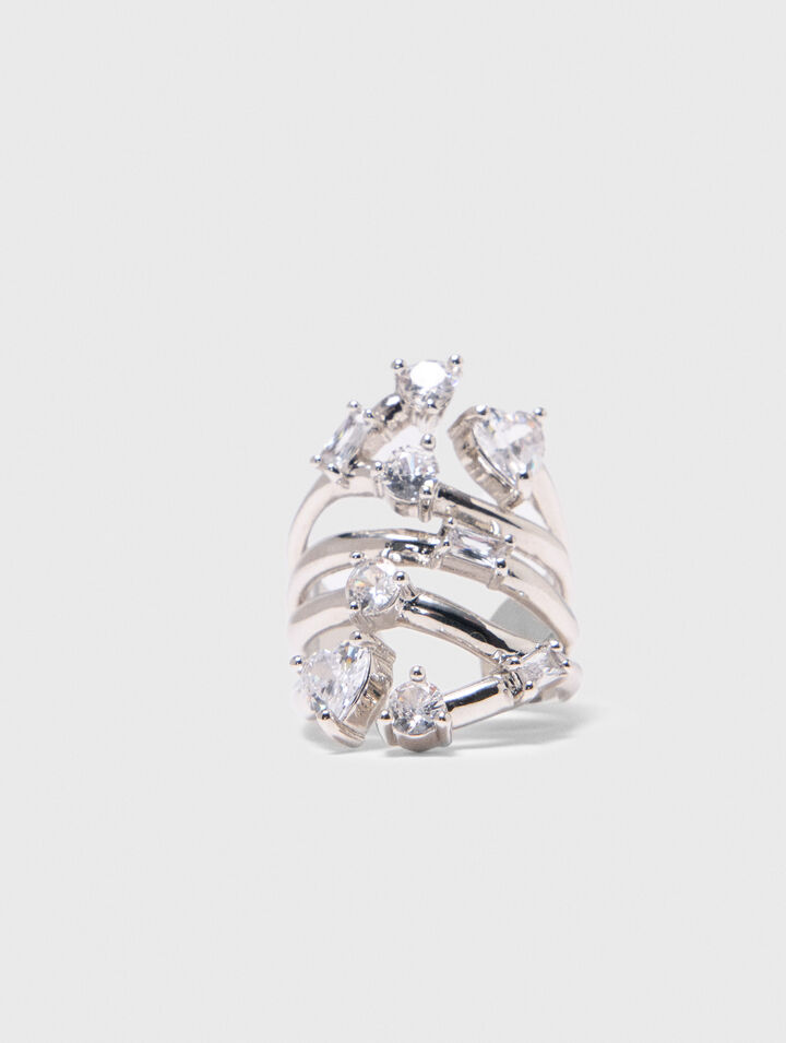 Anello multifilo con strass