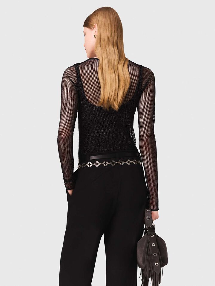 Top in jersey con strass