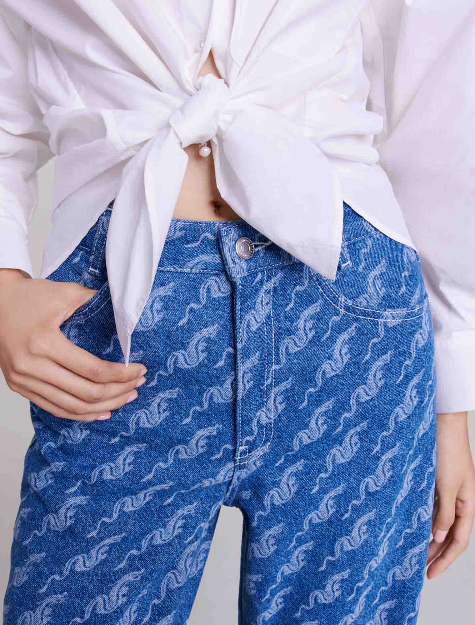 Jeans larghi a fantasia