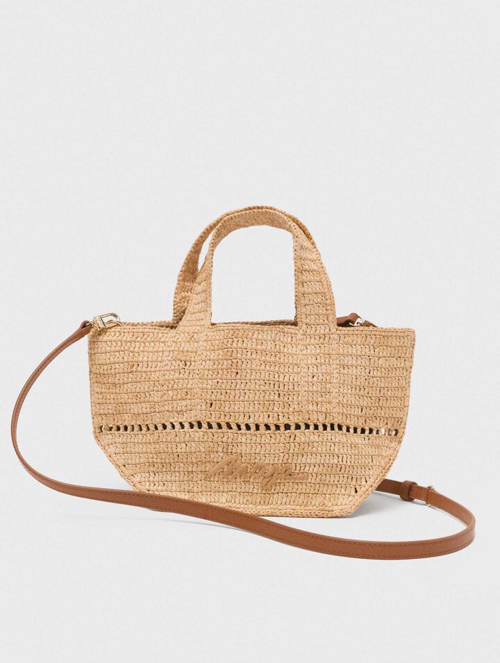 Mini shopping bag in rafia naturale