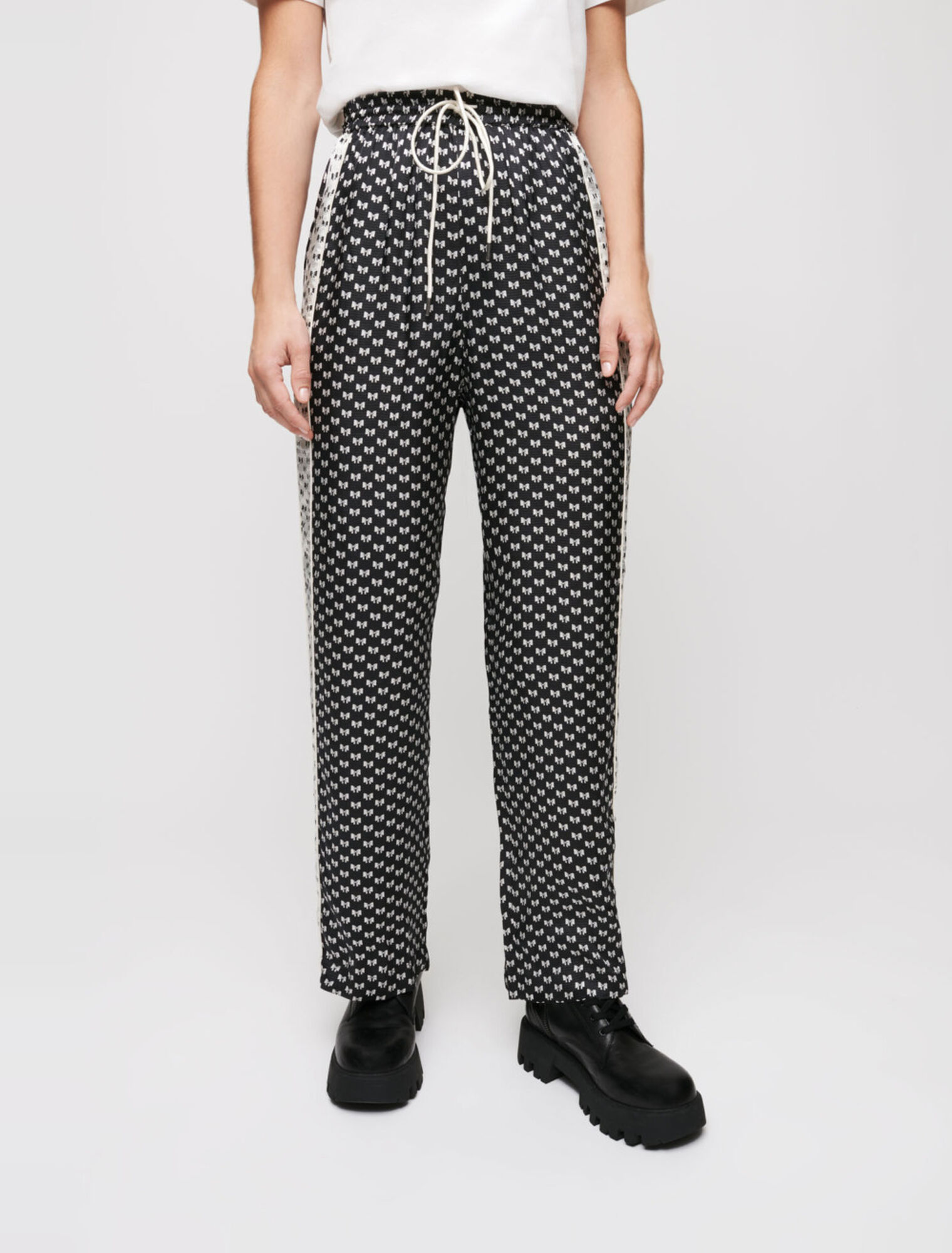 Pantaloni de con stampa a fiocchi