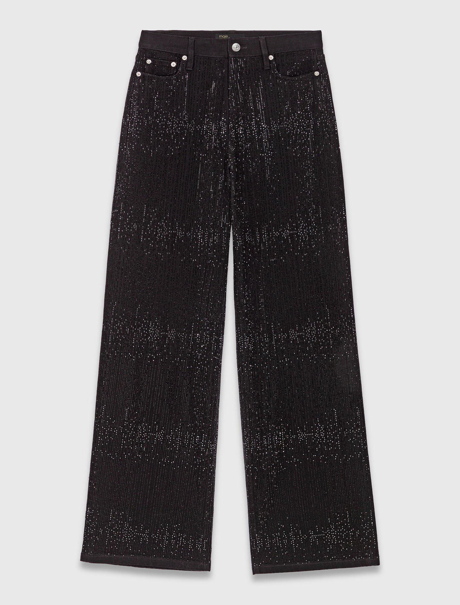 Jeans larghi con strass